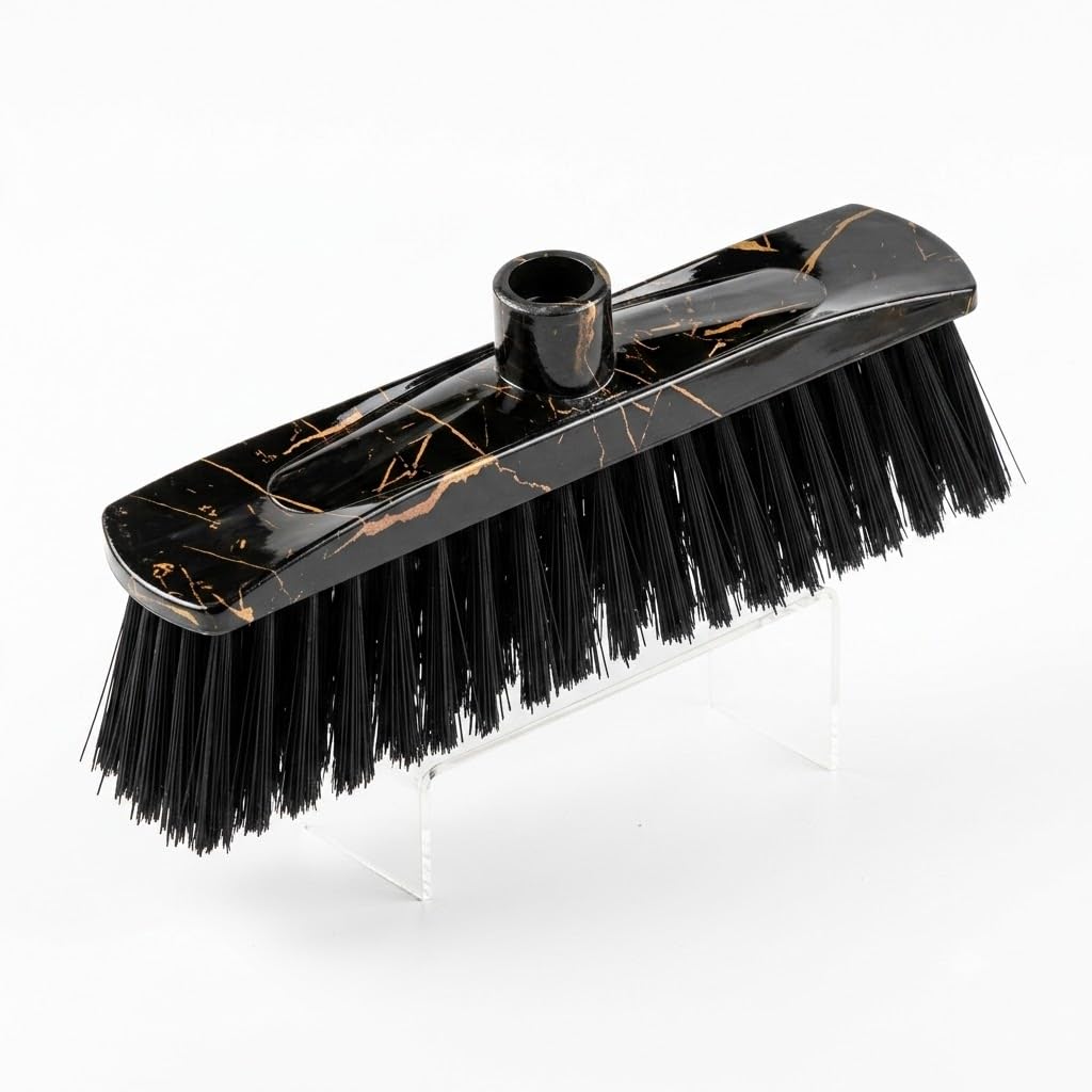 AIR O MATIC Black and Gold Marble Design Heavy Duty Push Broom Head Floor Brush (Black)-image-39
