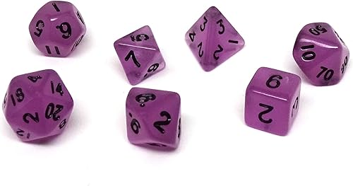 Miniatura 3 de Mini colección de dados poliédricos de 0.394 pulgadas  Incluye un D20, D12, D10, D8, D6, D4 y D00 (morado veneno)