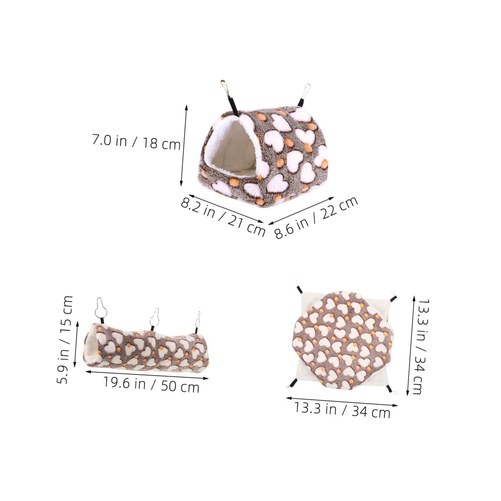 YARNOW 3 Pezzi Accessori per Gabbia Furetti e Animali Tana Sospesa Calda per Criceti per Cincillà e Tunnel per Ratti Nido e Lavabile per Habitat Multifunzionale