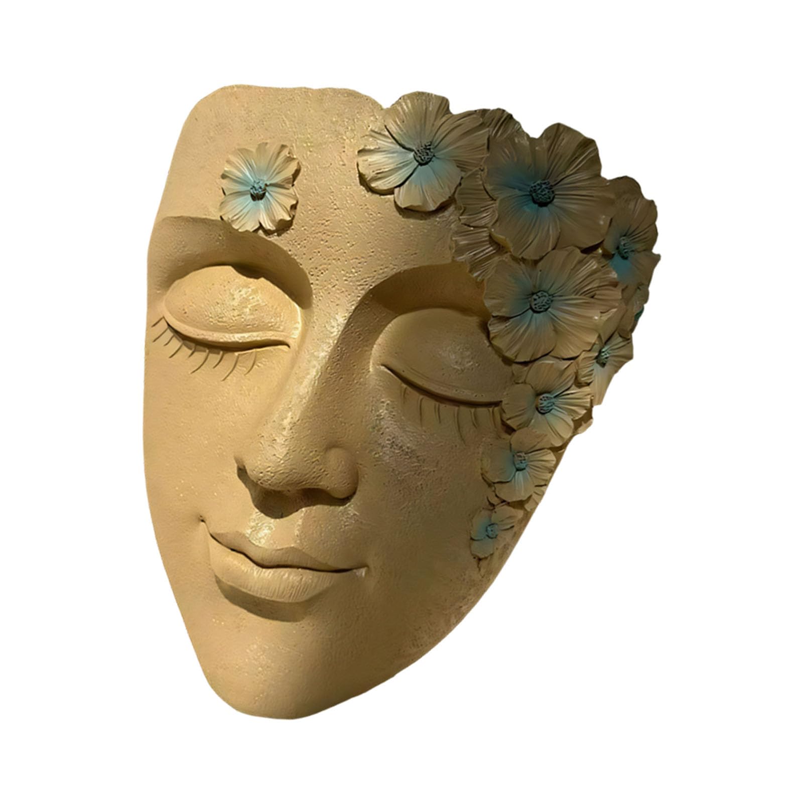 Elnwnnkc Handcrafted Resin Face Planter Antique Look Outdoor Sculptural Plant Pots for Creating Vertical Green Wall Modern Resin Ornament