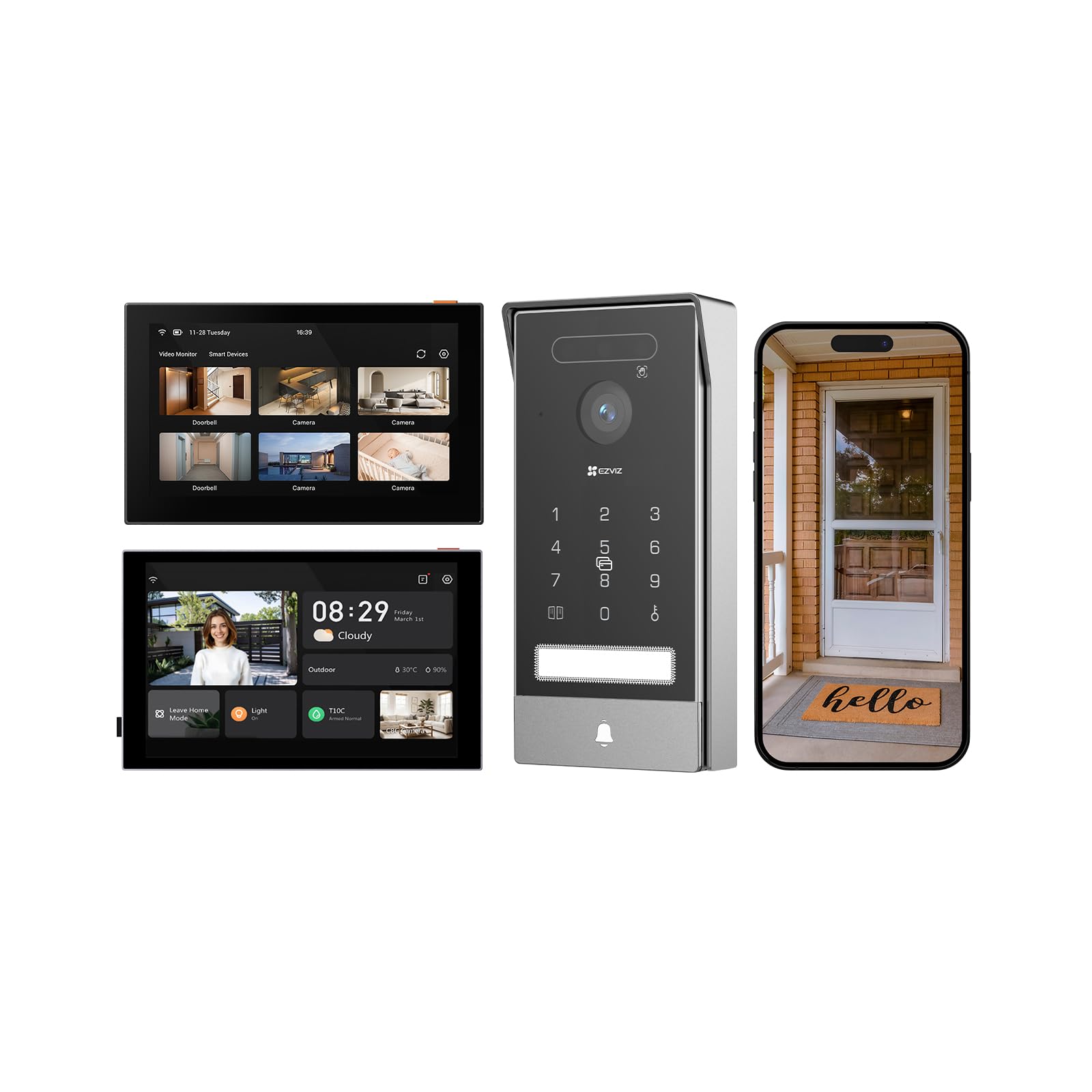 EZVIZ Lotes de HP7 Pro Videoportero WiFi y SD7 Monitor Pantalla