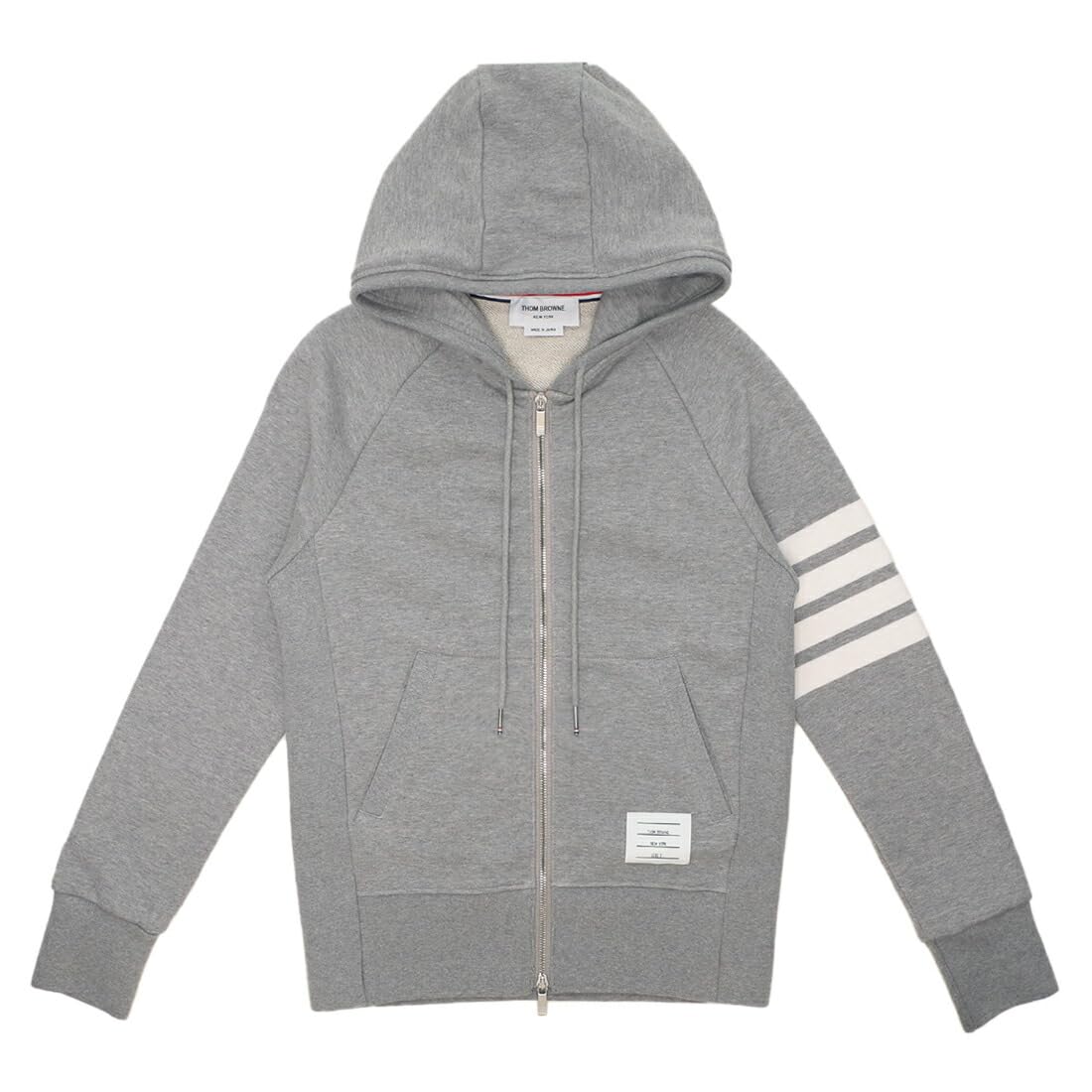 新品未使用 THOM BROWNEグレー フード付き スウェットパーカー Thom Browne(トム・ブラウン) プルオーバーパーカー MJT074F