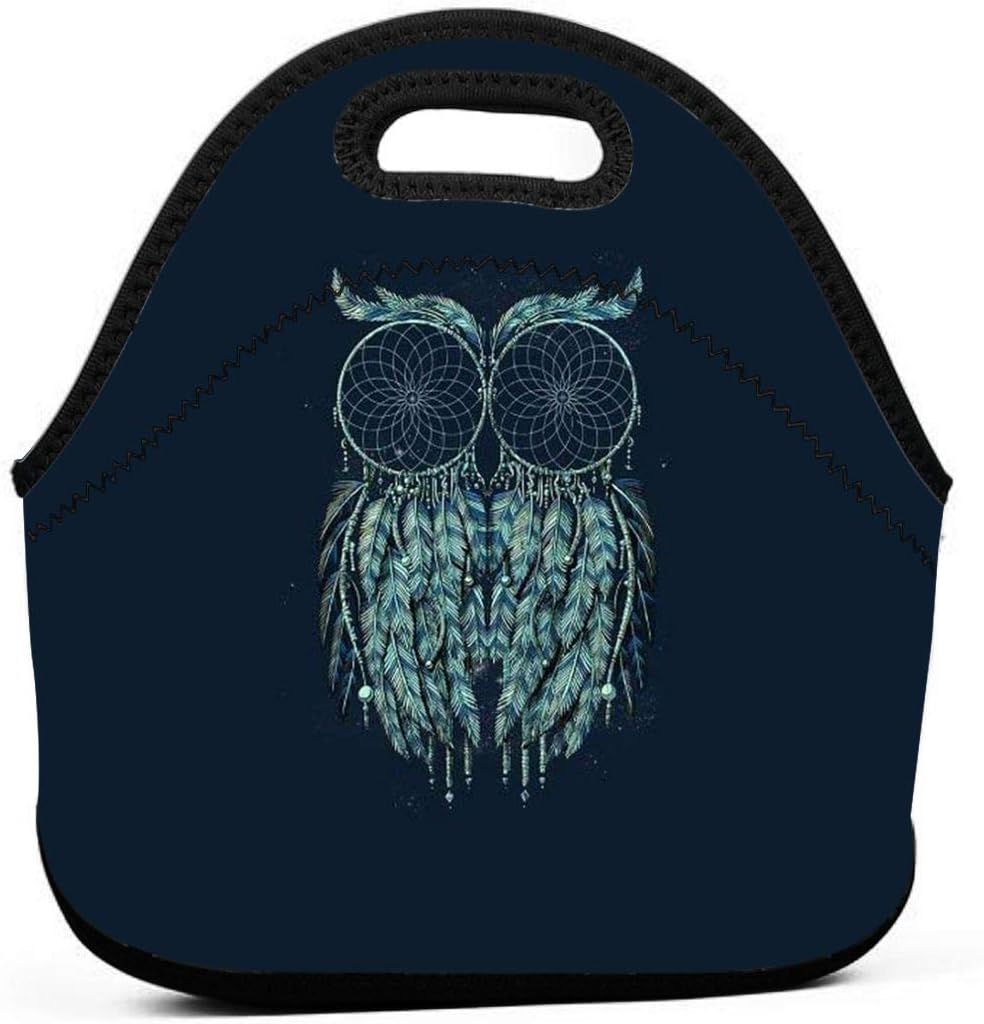 DJUQBWKP Artistic Owl Portable Lunch Bags,Reusable Picnic