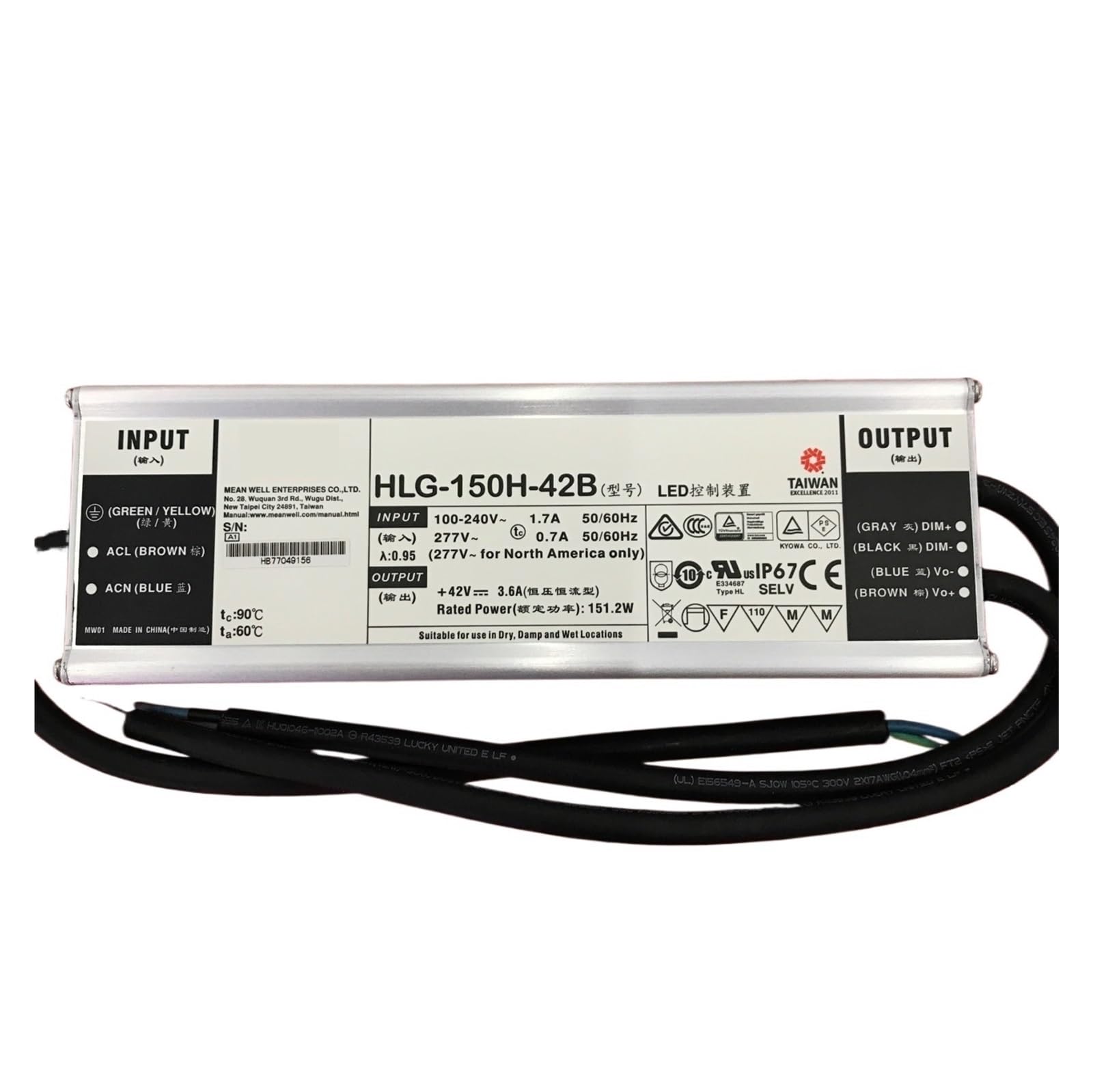 BRODEFUP Power supply HLG-150H HLG-150H-12B HLG-150H-15B HLG-150H-20B HLG-150H-24B HLG-150H-30B HLG-150H-36B(HLG-150H-15B)