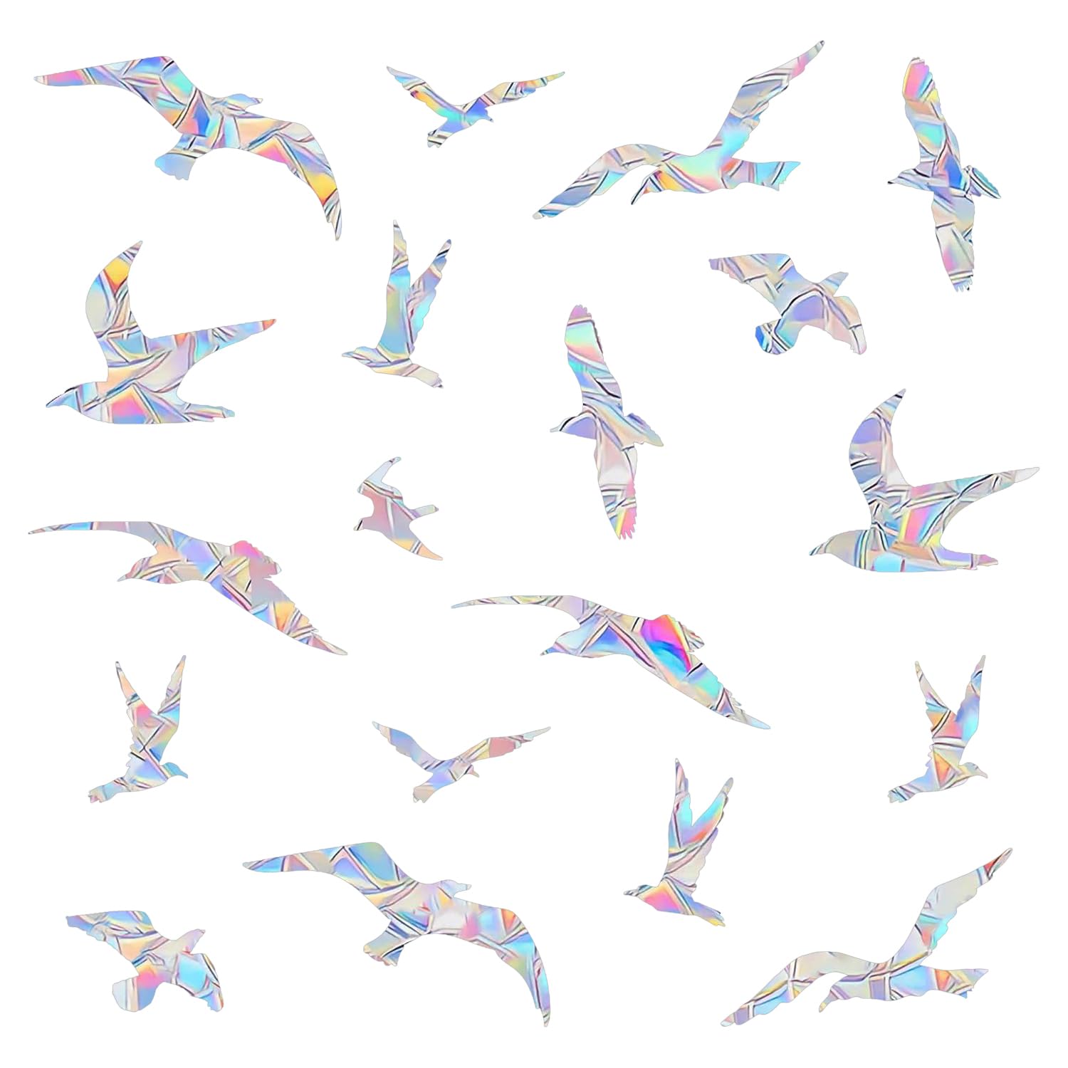 Rainbow Anti Collision Window Decals - Static Clings Stickers for Bird Strikes, Prismatic Non-Adhesive Vinyl Stickers for Glass Windows, Save Birds