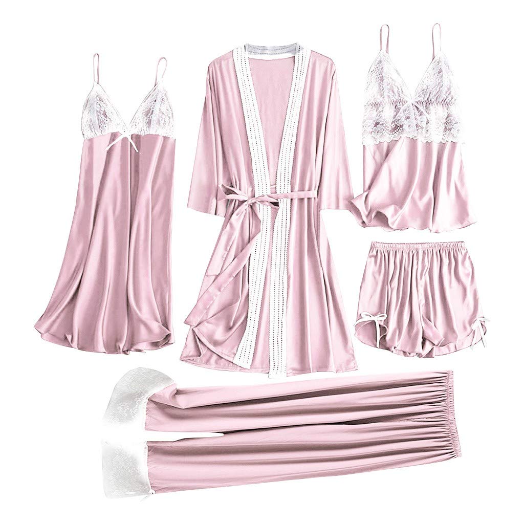 Lingerie Sexy per Donna Nuovo Set Sexy da Donna Set Pigiama a Canotta alla Moda con Vestaglia Lingerie Sexy con Intimo sul Petto Indumenti da Notte da Donna Indumenti da Notte Chemise Sexy