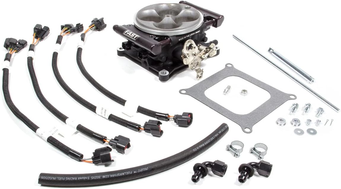EZ-EFI 1.0 Dual Quad Upgrade Kit | Black | Throttle Body Fuel Injection Upgrade | 1150 CFM | 74 lb/hr Injectors | F.A.S.T EZ-EFI