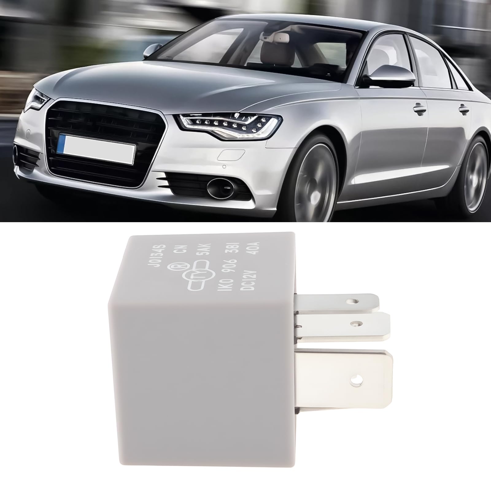 ECSiNG Przekaźnik 458 5-pinowy 12V 1K0906381 kompatybilny z Audi Kompatybilny z Golf Jetta MK5 MK6