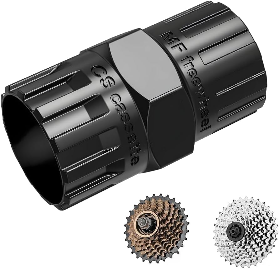 Zodazoqa 1Pcs Sprocket Puller 2 in 1 Bicycle Cassette Tool, Bicycle Cassette Tool Removal of Freewheel Tools with 12 Teeth, Steel Sprocket Puller Compatible with Shimano, SRAM, Sun Race, Sun Tour
