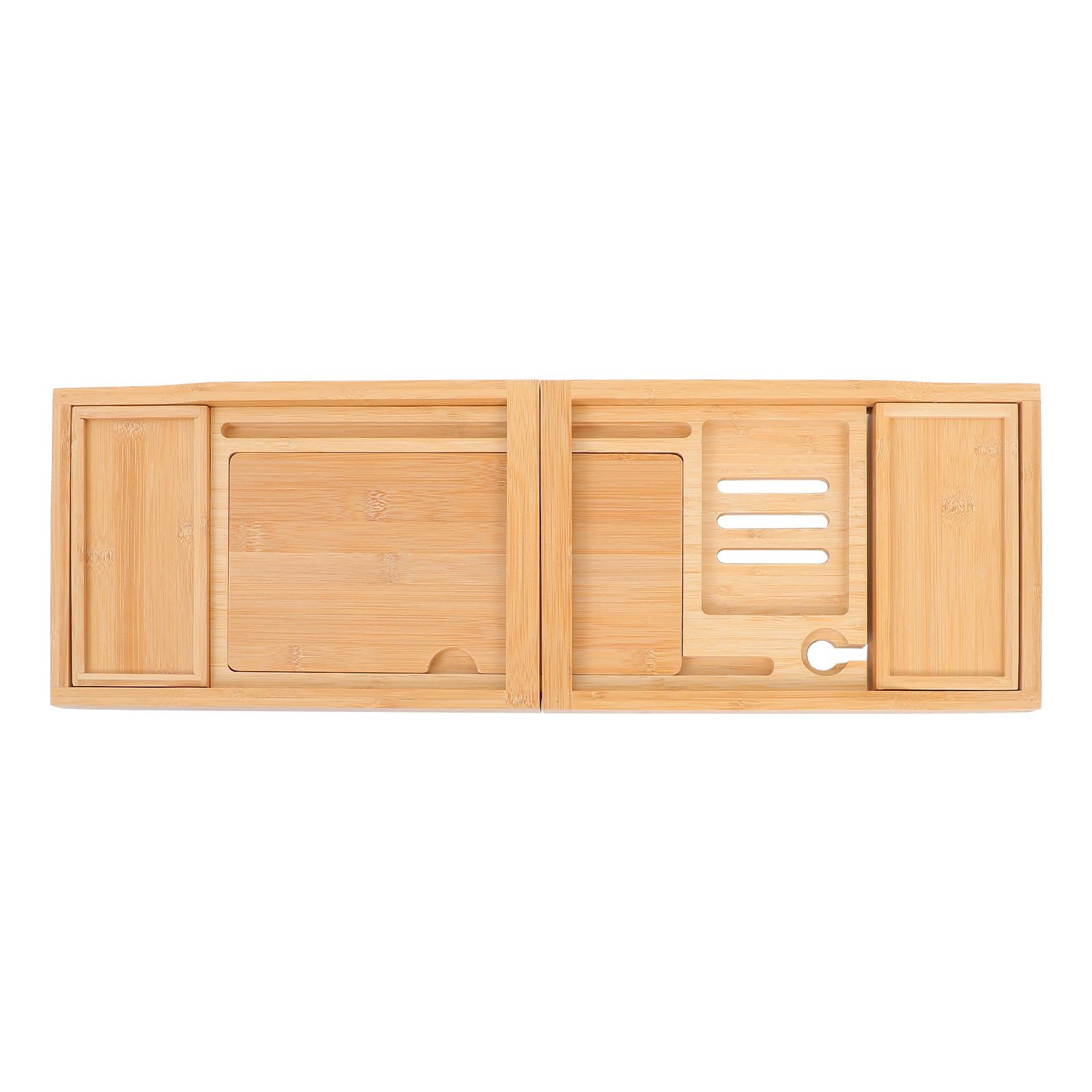 Vassoio Vasca da Bagno Regolabile in Metallo, Multiuso, Beige