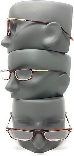 Miniatura 5 de Incredible Bargains The Posh Reader - Lentes de lectura, marco rectangular de metal con bisagra de resorte para hombres y mujeres