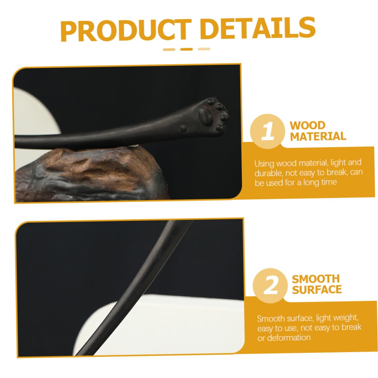 Healeved 3piezas Horquilla De Madera Retro Diseño De Patita De Gato Para Peinados Elegantes y Casual Accesorio De Cabello Para Mujeres y Niñas