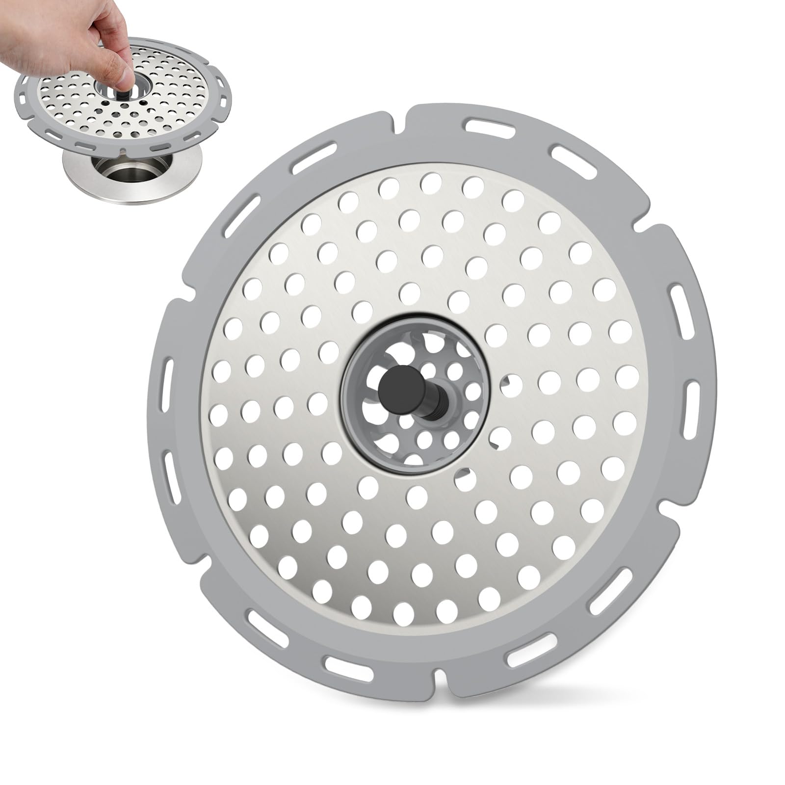 Hibbent 5" Metal Bathtub Drain Hair Catcher, Shower Floor Drain Protector