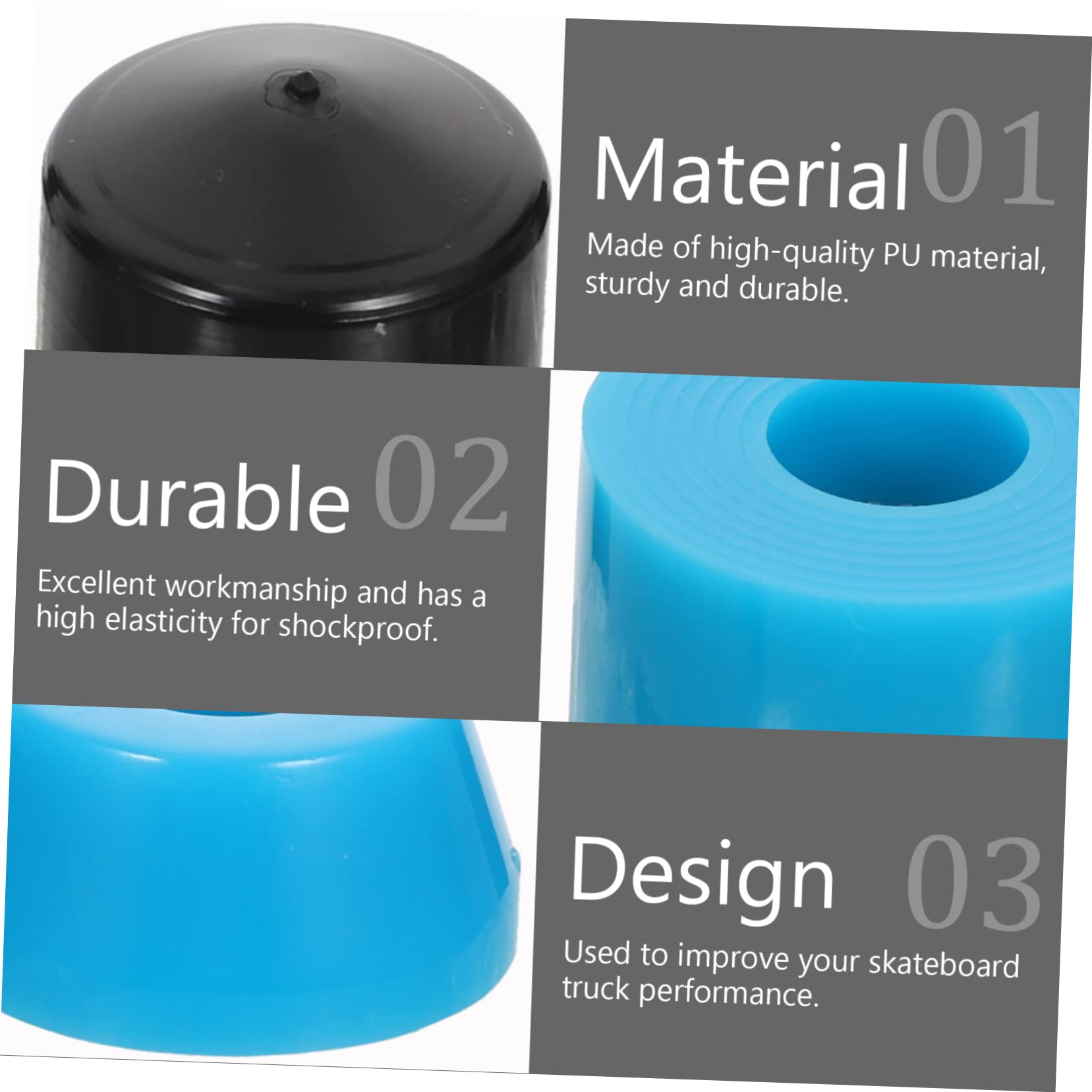 INOOMP 1set Skateboard Truck Bushing Shockproof Pad Pu Cushioning Performance Shock Absorption and Compatible Skateboard Trucks