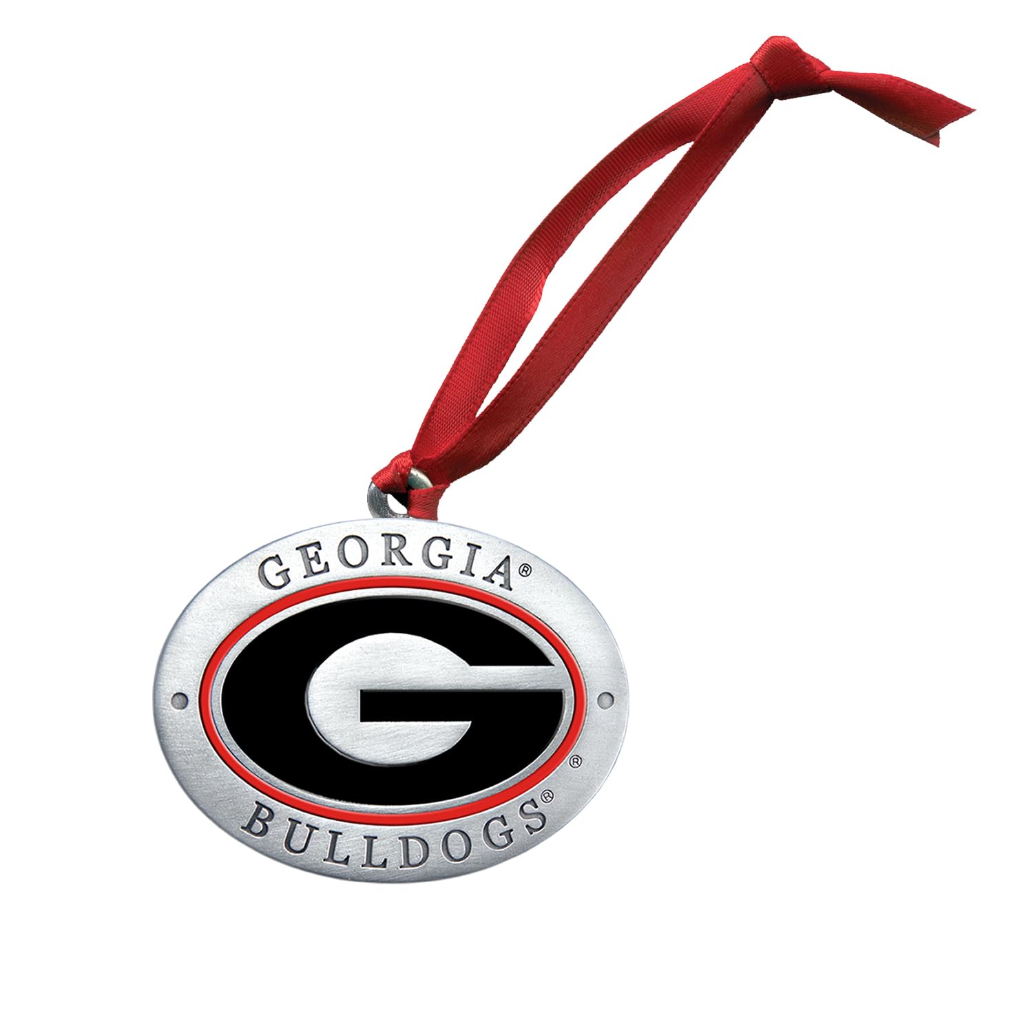 Georgia Ornament Non-Dated | Hand-Sculpted Christmas Tree Ornament | Intricately Crafted Metal Pewter Alma Mater Inlay