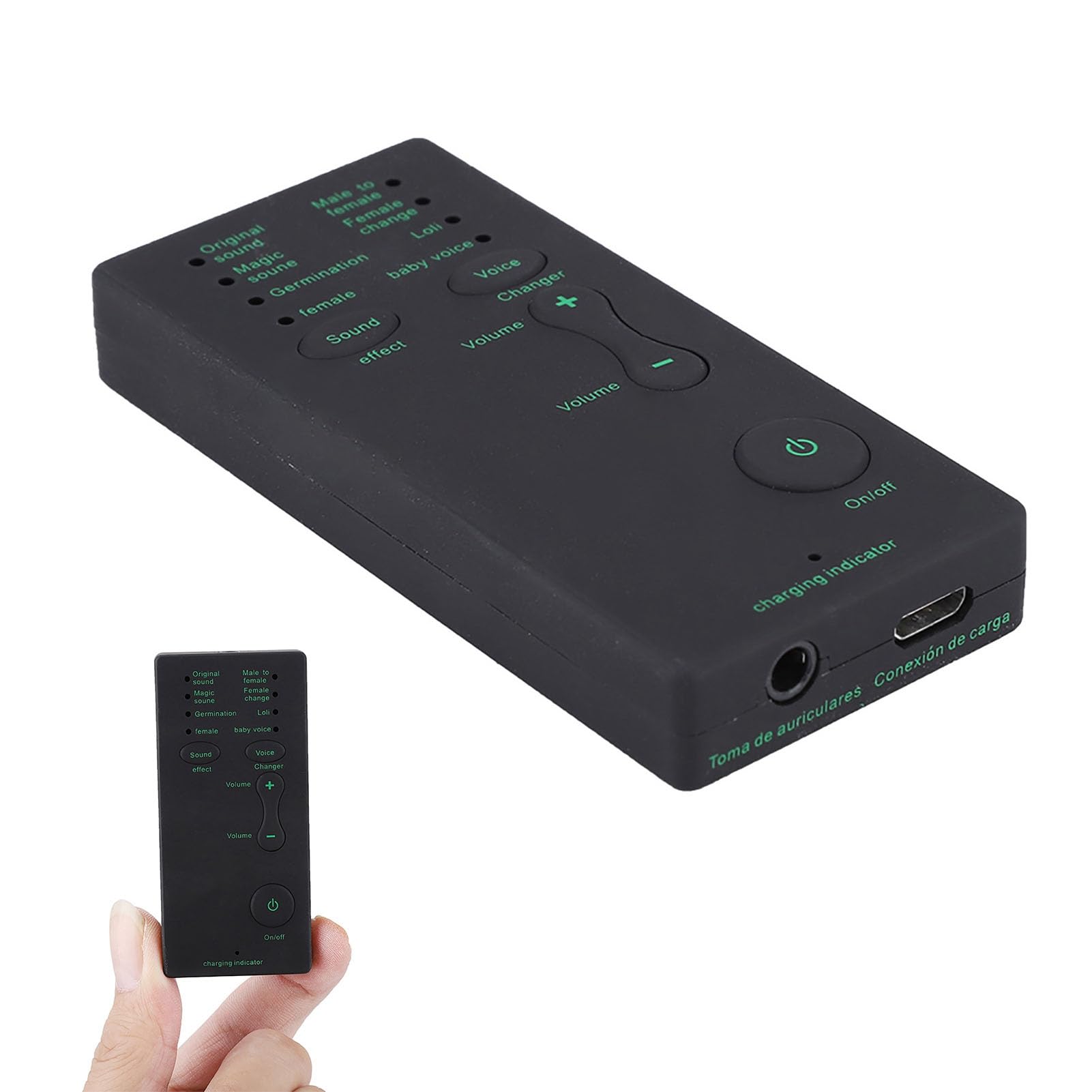 Voice Changer Disguiser, Mini Gaming Live Sound Card,Portable Mini Voice Changer Live Broadcast Sound Card for Mobile Phone PC-image-47