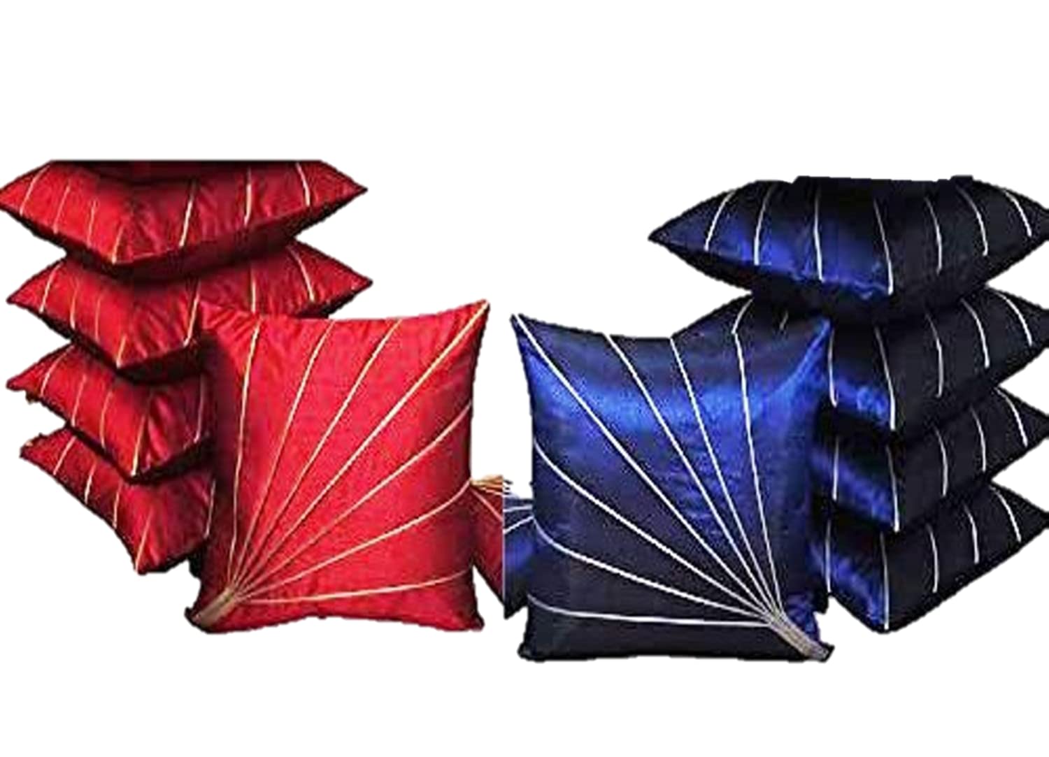Multicolor Silk Cushion Covers - Set of 5 -13