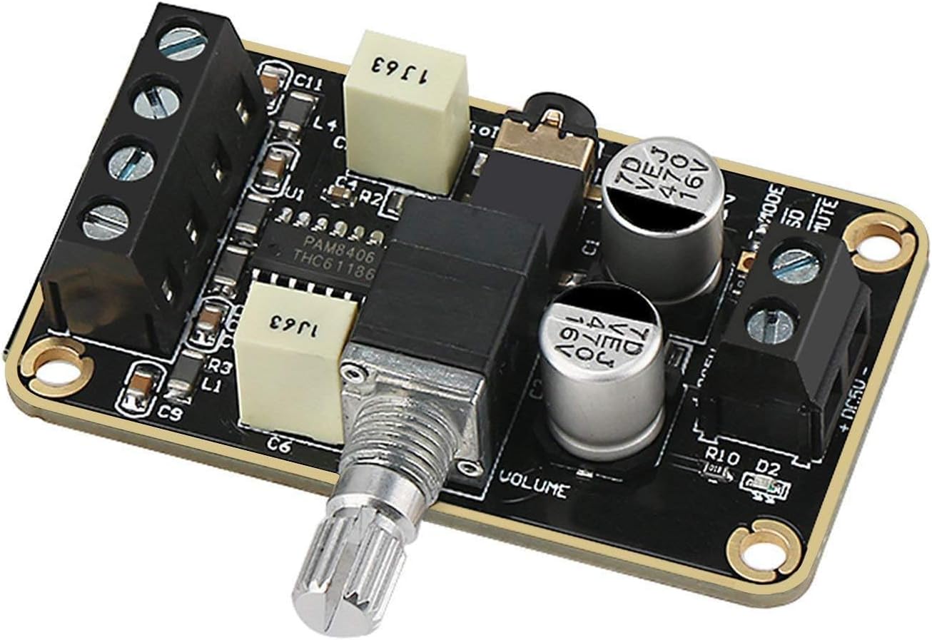 WANGCL Audio Amplifier Board, PAM8406 Digital Power Amplifier Board 5W+5W Immersion Gold Stereo Amp 2.0 Dual Channel Mini Class D DC5V Amplify DIY Circuit Module