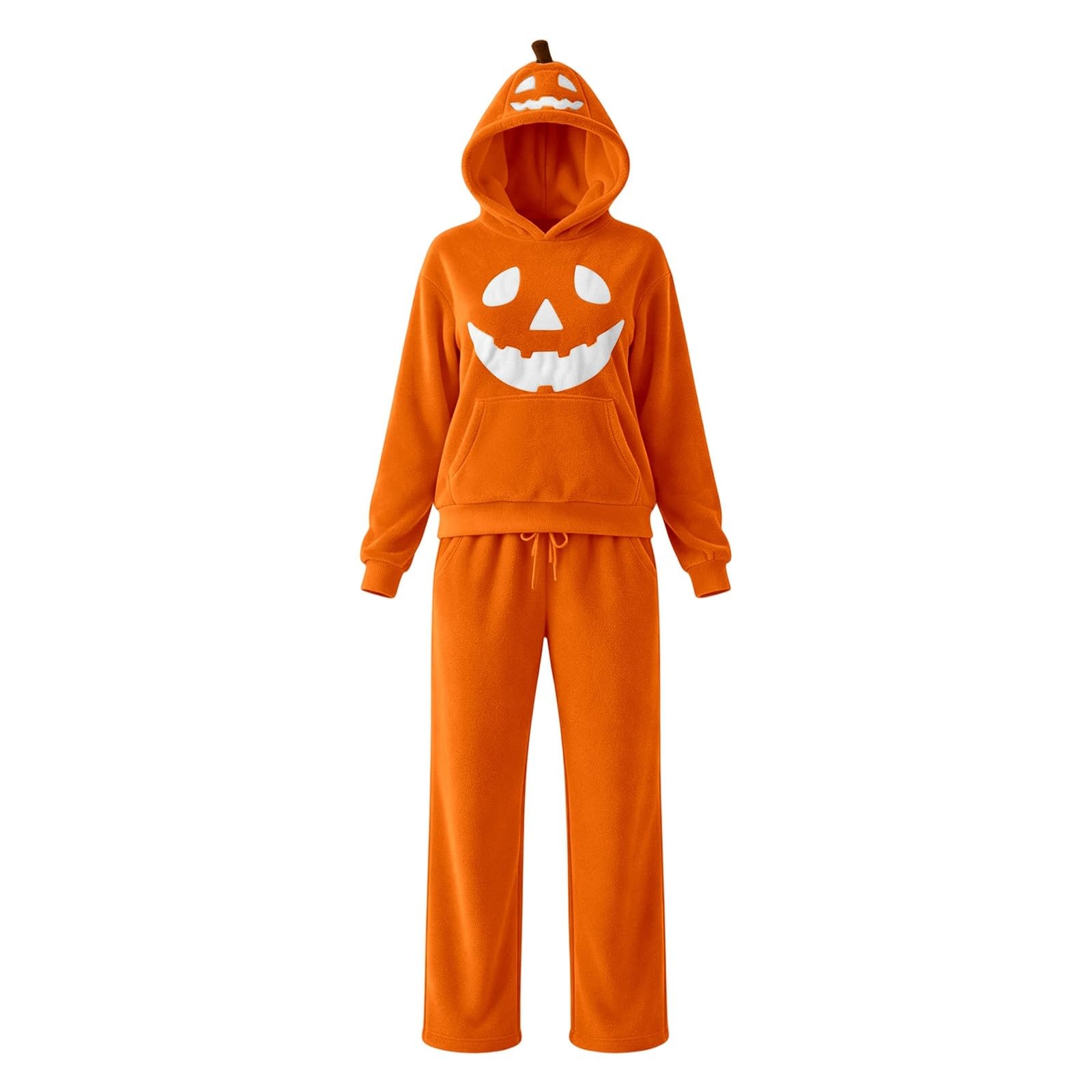 Tuta Zucca Halloween Uomo Donna Pigiama Intero con Cappuccio Morbida Tuta con Cappuccio, Stile Halloween Divertente, Pigiama Intero in Pile per Feste, Casa e Cosplay