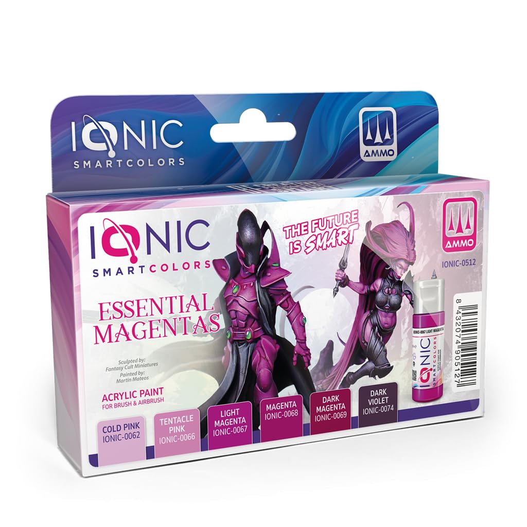 IONIC Magenta Essential Kit, wszechstronny zestaw z 6 pojemnikami o pojemności 20 ml kolorów z asortymentu