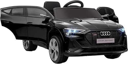 Aosom Audi E-tron - Auto eléctrico para niños de 12 V, juguete a batería con control remoto para padres, sistema de suspensión, ruedas auxiliares,