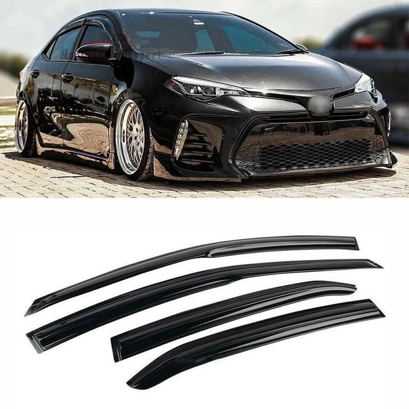 Window Deflector JDM Mugen Compatible with 2014-2019 Toyo.ta Corolla Sedan Window Visor Rain Guard