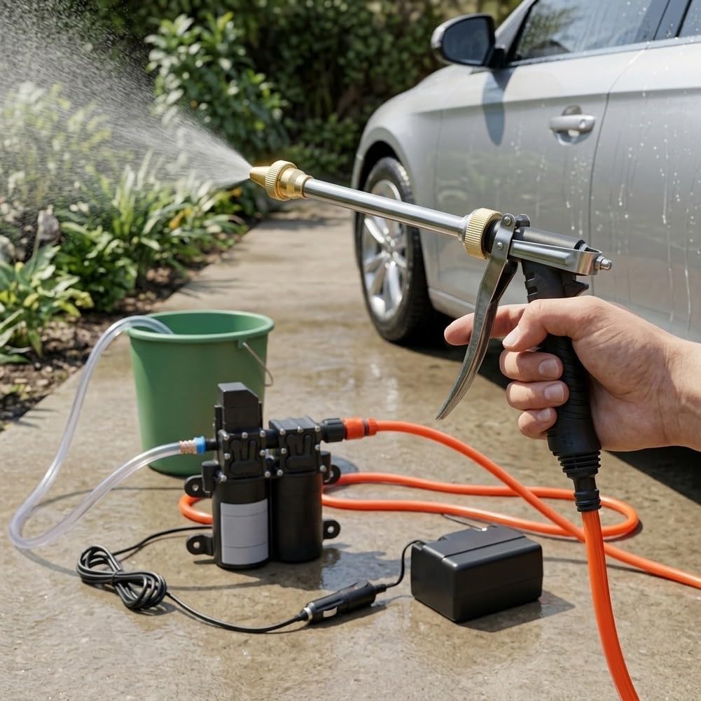Tragbare 12V Hochdruckwaschpumpe Selbstansaugend für Auto
