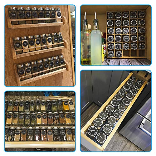 Aozita AO-001 24 Pcs Glass Spice Jars With Labels - 4Oz Empty Square Spice Bottles Containers, Condiment Pot thumb #4