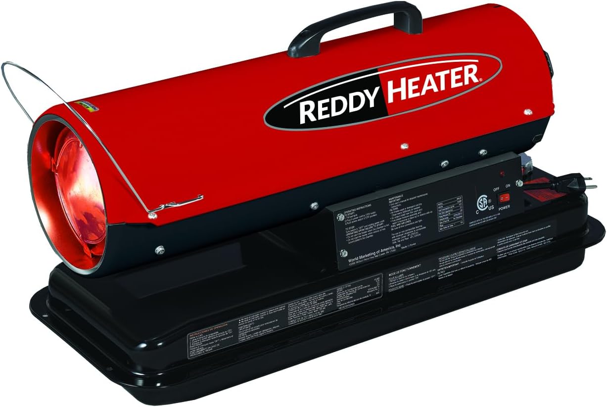 50,000 BTU Forced Air Heater, Kerosene Space Heater for Construction, Workshop & Garage Use, Multi-Fuel, 120V, CSA Certified, Portable & Powerful - RFA50