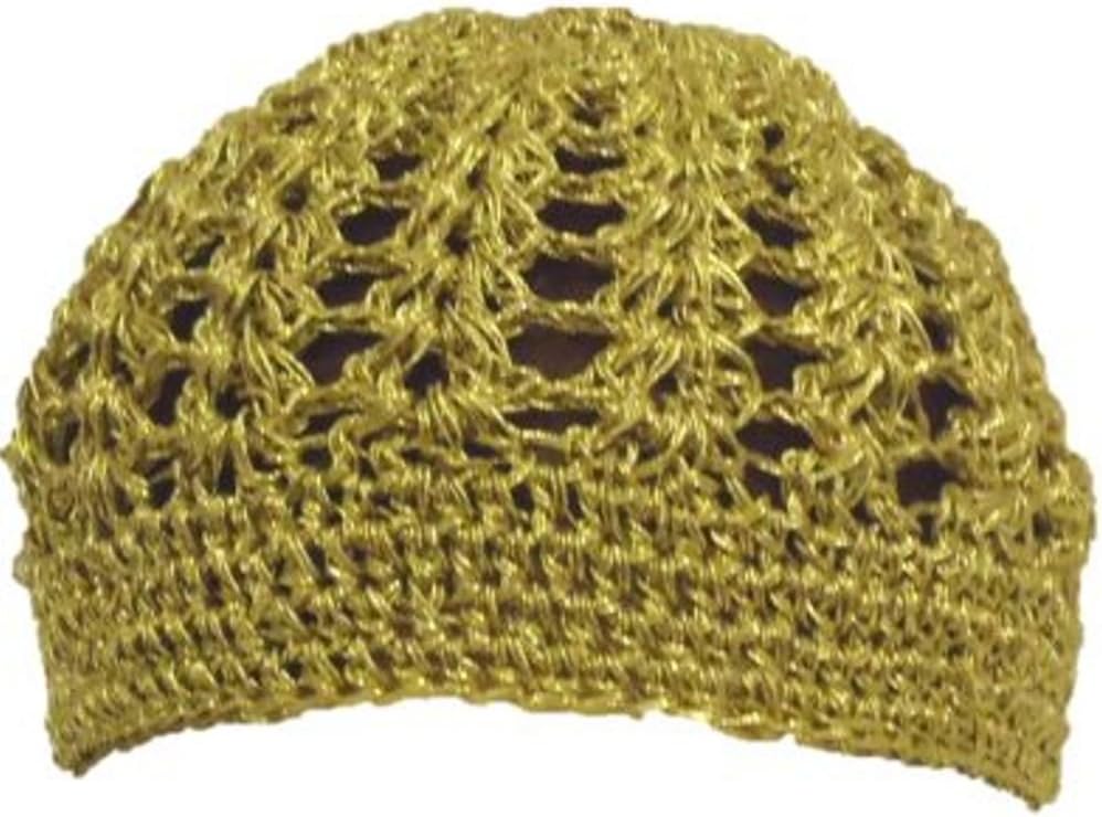 Hand Crocheted Khaki Color Cotton Skull Cap