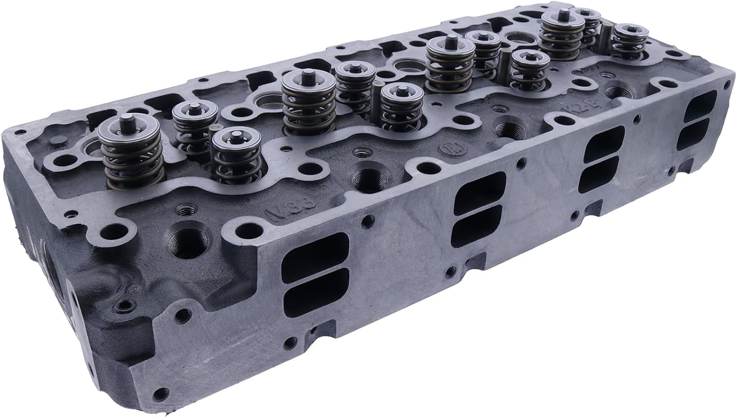 FridayParts Complete Cylinder Head Compatible for Kubota Engine V3300 V3300T V3300DI-T (Direct Injection/DI 16 Valves, with Overhaul Gasket Kit)