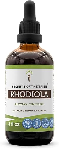 Secrets of the Tribe Extracto líquido de alcohol de Rhodiola, Rhodiola (Rhodiola Rosea) Suplemento de tintura de raíz seca (4 onzas líquidas)