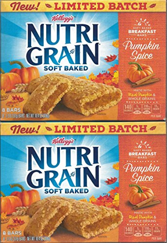 2 Boxes Kelloggs Nutri Grain Pumpkin Spice Breakfast Bars 8 count