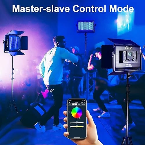 Miniatura 5 de GVM - Luz de video RGB de 65 W con caja de luz, kit de iluminación de video LED 1300D, 25000lux1.6 ft, kit de iluminación de fotografía a todo color