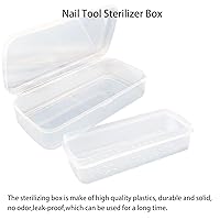 Vista 3 de Caja esterilizadora de herramientas de uñas, bandeja de esterilización de plástico para pinzas, herramientas de uñas, peluquería, extensiones