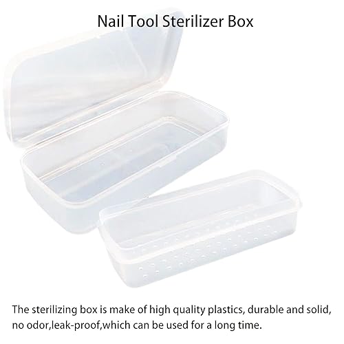Miniatura 3 de Caja esterilizadora de herramientas de uñas, bandeja de esterilización de plástico para pinzas, herramientas de uñas, peluquería, extensiones de