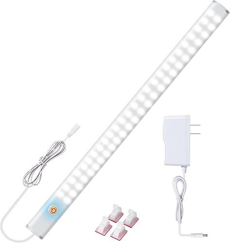 Vista 50 de Luz LED con adaptador de corriente, de 12 pulgadas, con función de memoria, blanca fría 6000 K, para debajo del gabinete, armario, mesa de trabajo