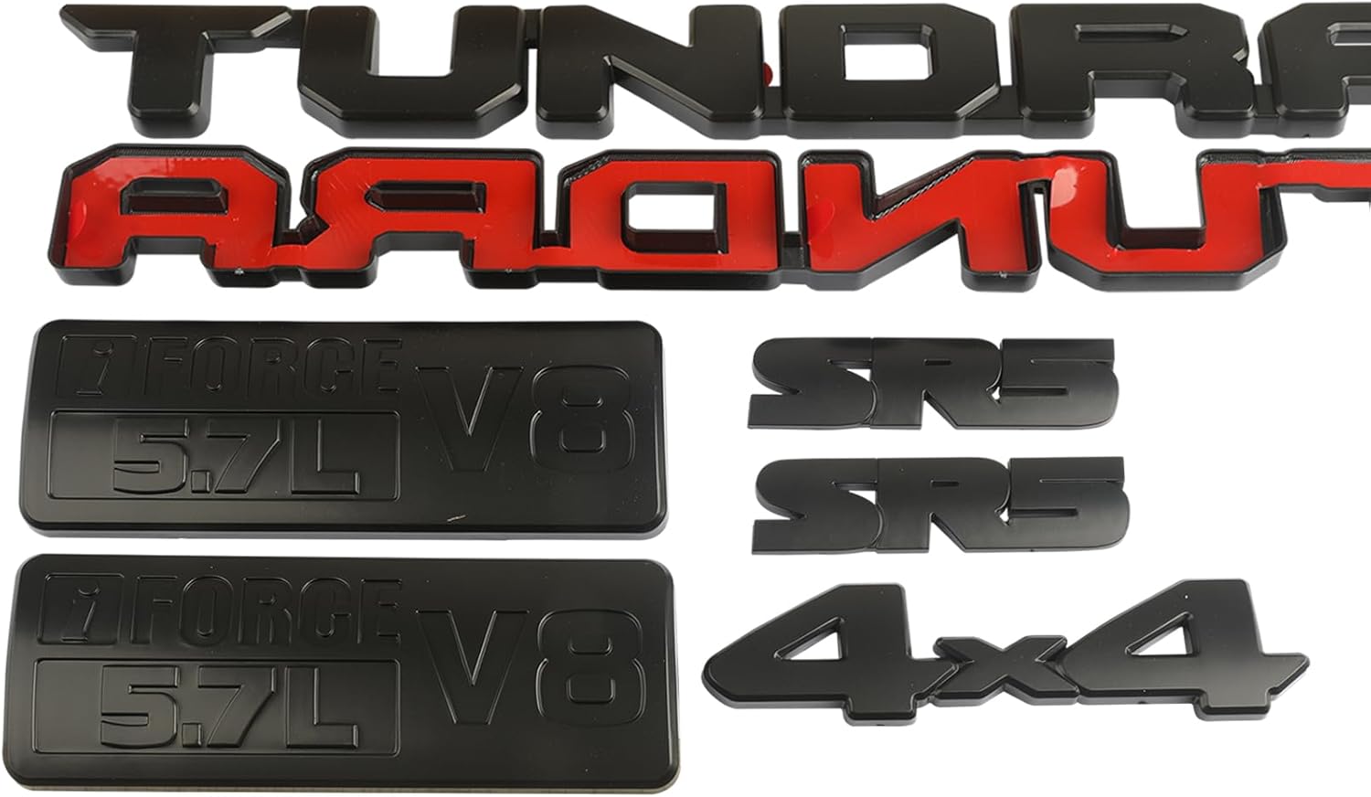 Blackout Emblem Overlays 7Pcs Compatible with Tundra 2014 2015 2016 2017 2018 2019 2020 2021 ABS Plastic Badge Overlay 260203 with Strong Adhesive Matte Black