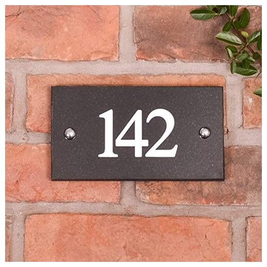 Premium solid granite house number with 3 digits