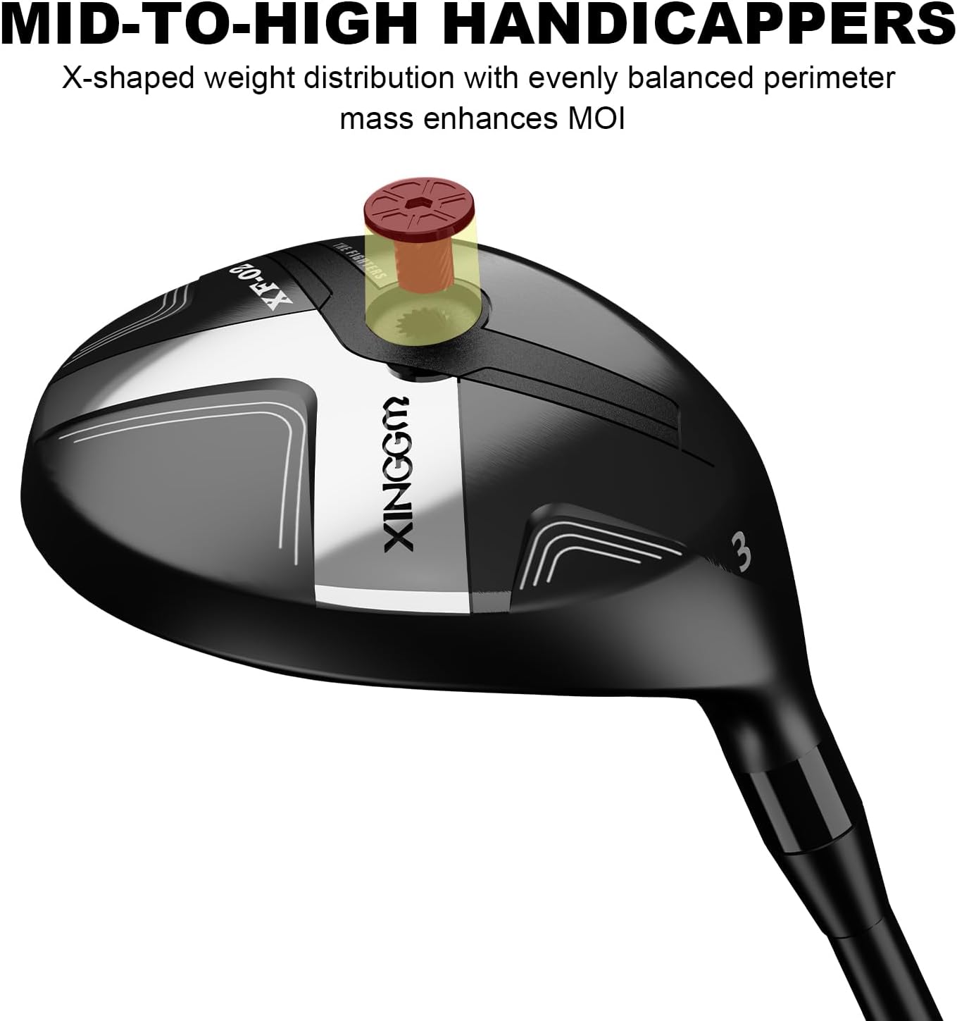 Hybrid Golf Clubs for Men,Premium Rescue 3 Hybrid/4 Hybrid/5 Hybrid Golf Club & Utility Golf Clubs Easier Green Approaches and Precise Landing Control