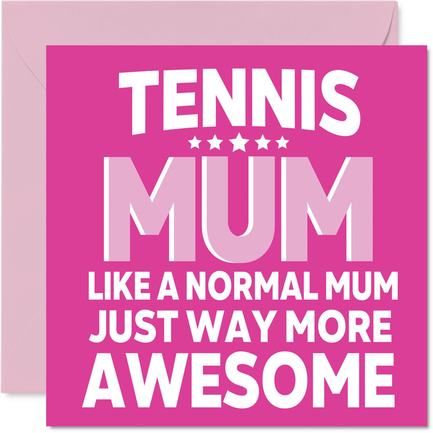 Tennis Birthday Card for Mum - Awesome Mum Sports - Happy Birthday Card for Women, 145mm Female Mother's Day Greeting Cards