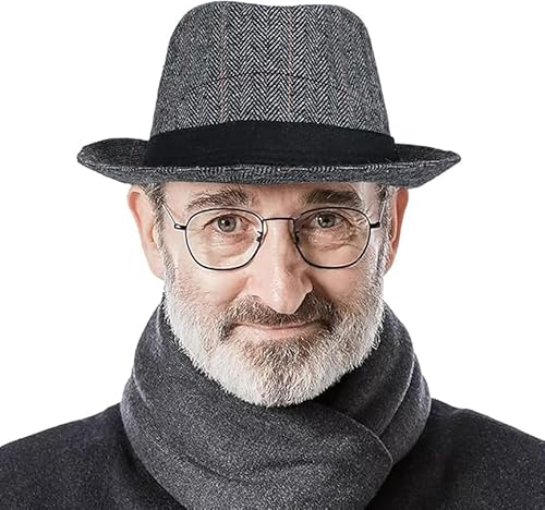 Chapéu masculino de feltro Manhattan Fedora Vintage Panamá Trilby Jazz Derby boné aba curta inverno