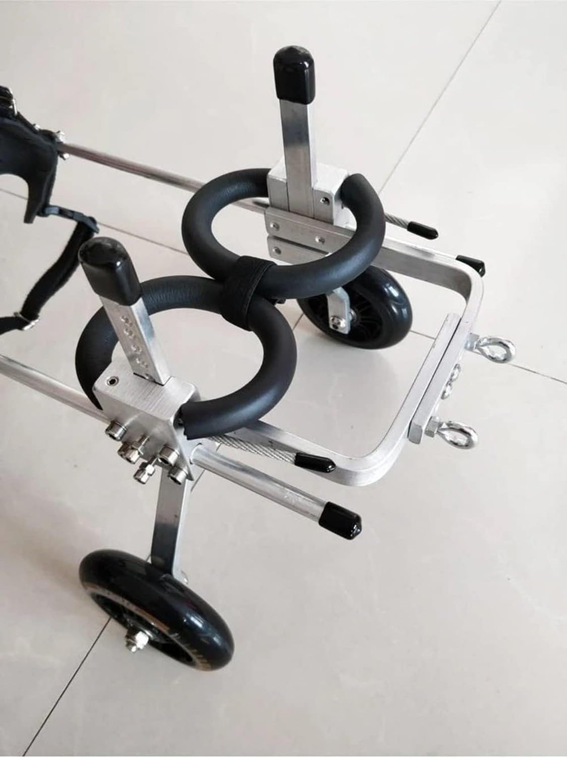 Silla de Ruedas para Perro Trasera 2 Ruedas, Carrito de Paseo para Perros discapacitados, Soporte para Patas traseras débiles o paralizadas, Ayuda de Movilidad, A, S
