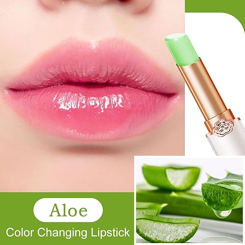 Miniatura 2 de Bálsamo labial teñido de aloe, juego de maquillaje que cambia de color de lápiz labial PH, brillo de tinte de labios rosa claro, labios coreanos,