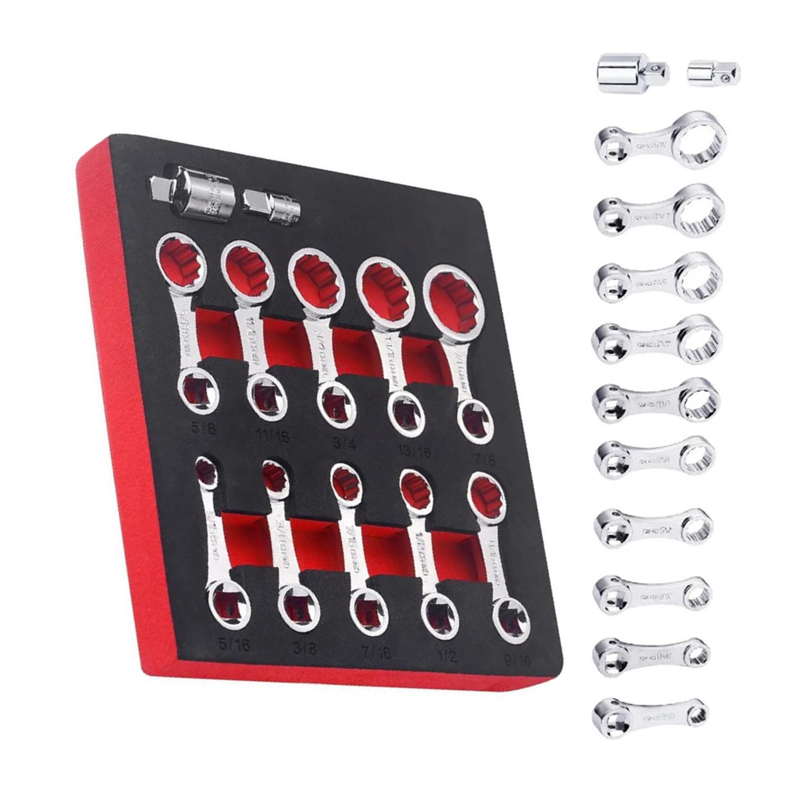 12-Piece Box End Torques Adapter Extension Set Nonslip Biting Grip 3/8 Torques Adapter Torques Wrench Extension Adapter