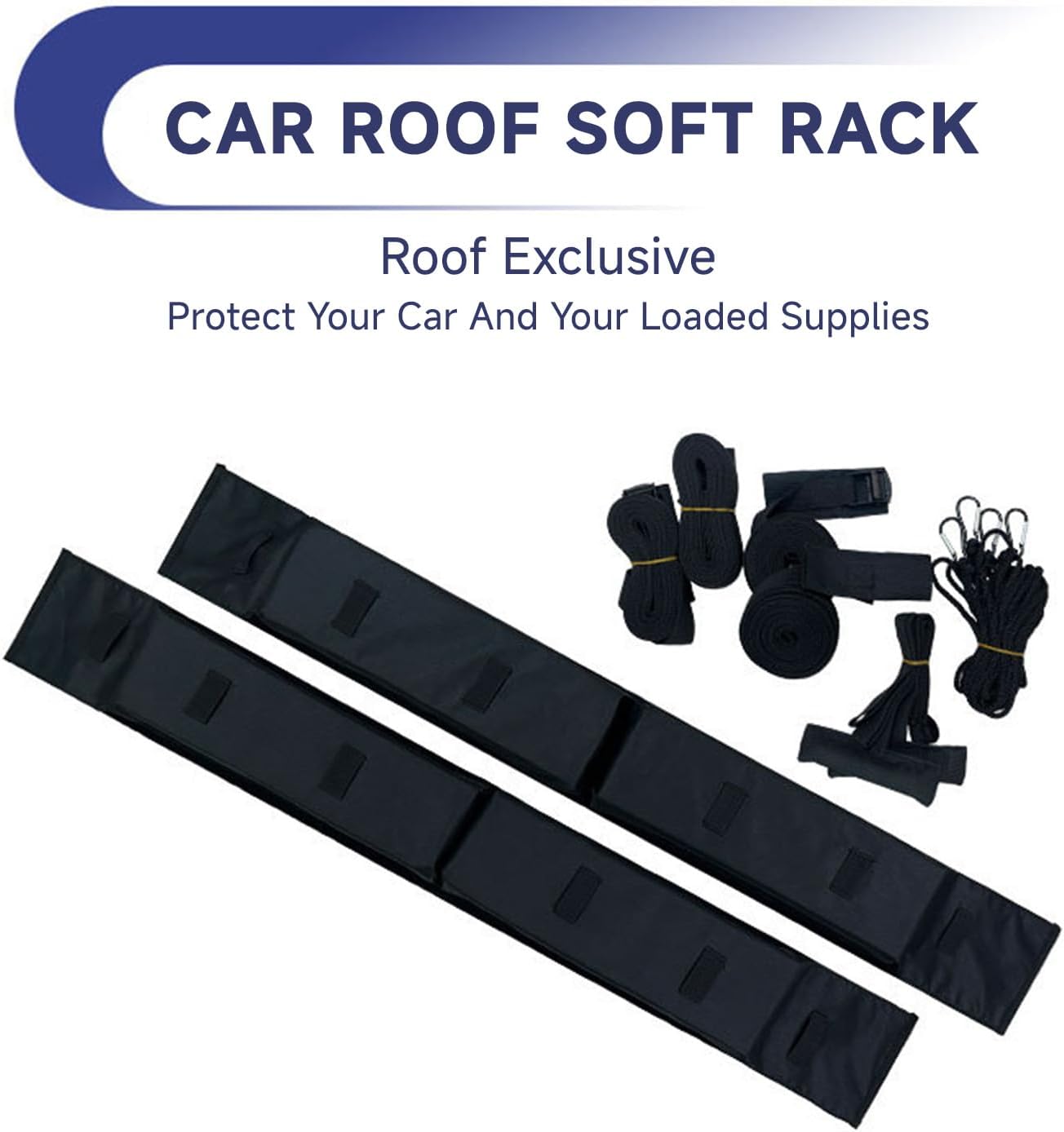 Car Roof Soft Rack 600D Oxford Cloth Non Slip Bottom Fast Detach for Surfboard Kayak Ski Board Luggage (Roof Rack)
