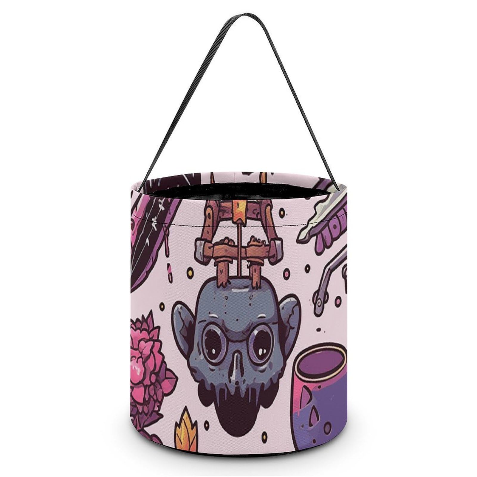 NTVOWPZO Halloween Candy Bucket Various Graffiti Trick Or Treat Bags Halloween Candy Tote Bag with Handles Reusable Candy Baskets for Halloween Party Supplies Favors Gift Bags