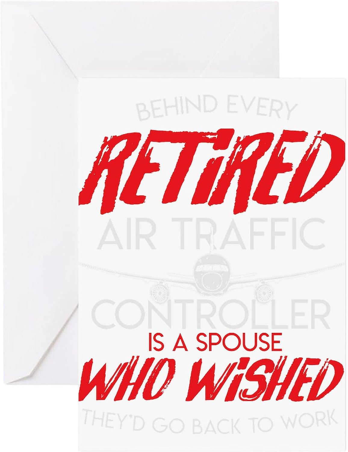 CafePress Air Traffic Retirement Air Controll Greeting Cards Greeting Card (20-pack), Note Card with Blank Inside, Birthday Card Matte