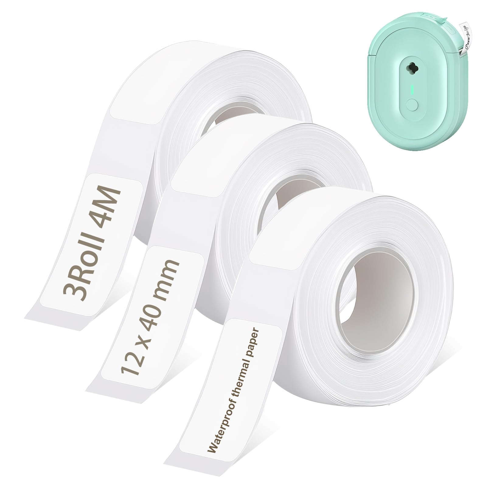 CHAOTEMAI 4 Rouleau Papier Imprimante Thermique Rouleau 12×40mm