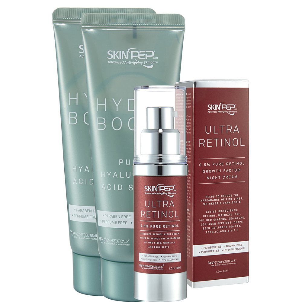 Serum de ultra retinol 0.5% + Hydra Boost - Ayuda a reducir la apariencia de líneas finas, arrugas y manchas + 0.5% de retinol puro + ácido hialurónico